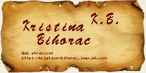 Kristina Bihorac vizit kartica
